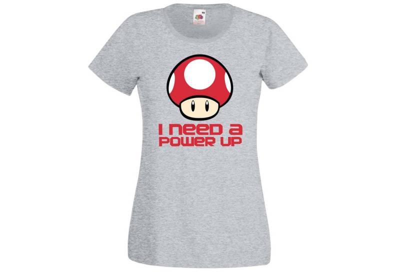 Youth Designz T-Shirt Pilz "I need a Power Up" Damen T-Shirt mit trendigem Frontprint von Youth Designz