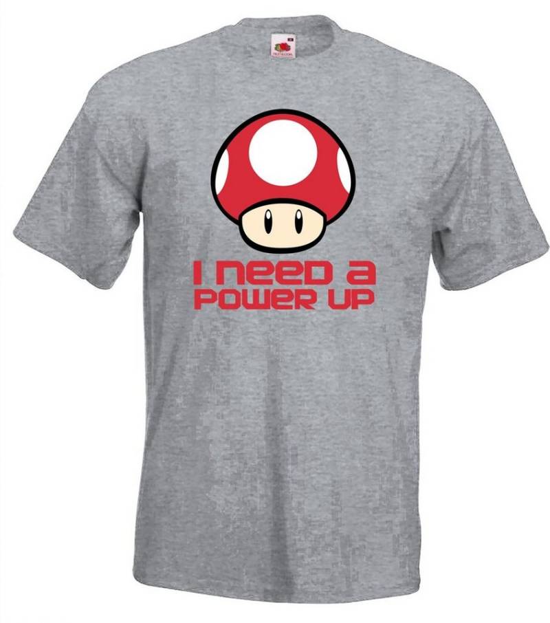 Youth Designz T-Shirt Pilz "I need a Power Up" Herren T-Shirt mit trendigem Frontprint von Youth Designz