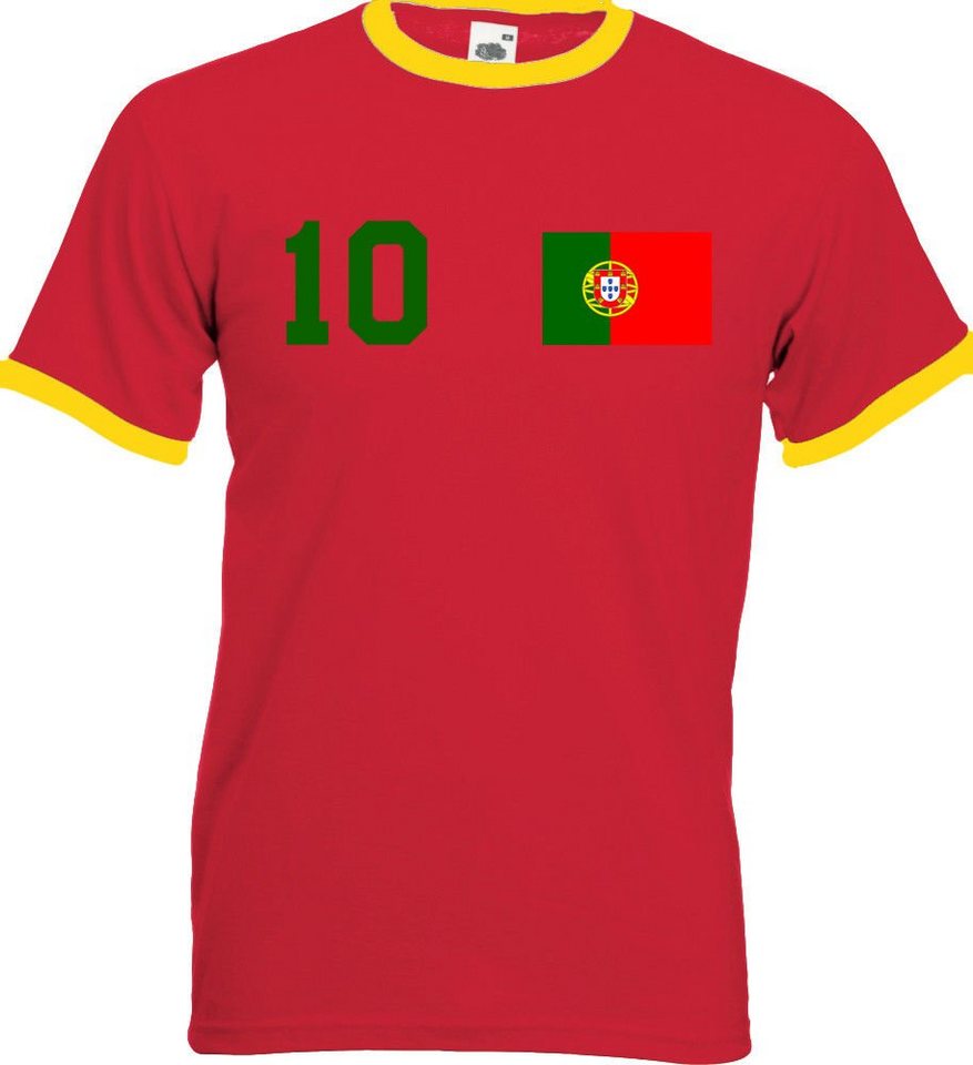 Youth Designz T-Shirt Portugal Herren T-Shirt im Fußball Trikot Look mit trendigem Motiv von Youth Designz