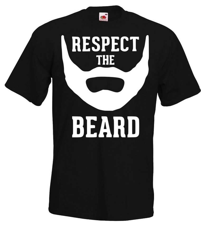 Youth Designz T-Shirt RESPECT THE BEARD Herren T-Shirt mit lustigem Spruch von Youth Designz