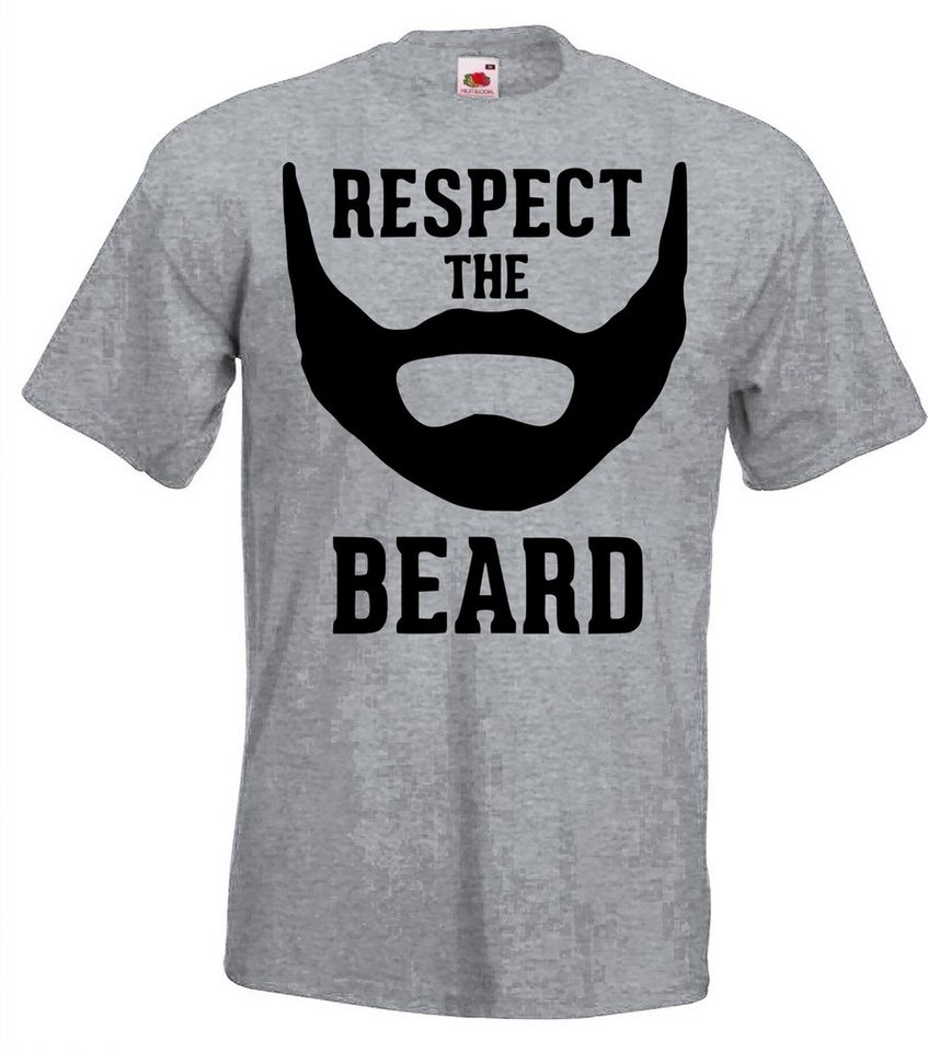 Youth Designz T-Shirt RESPECT THE BEARD Herren T-Shirt mit lustigem Spruch von Youth Designz