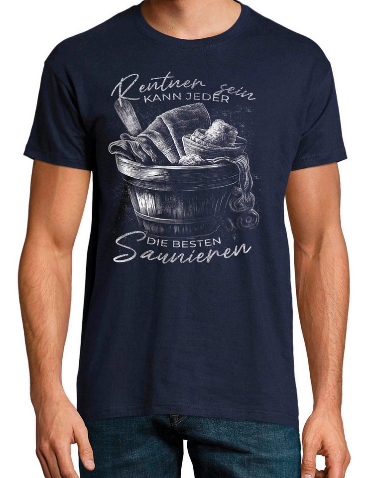 Youth Designz T-Shirt Rentner Saunieren Herren T-Shirt mit trendigem Frontprint von Youth Designz