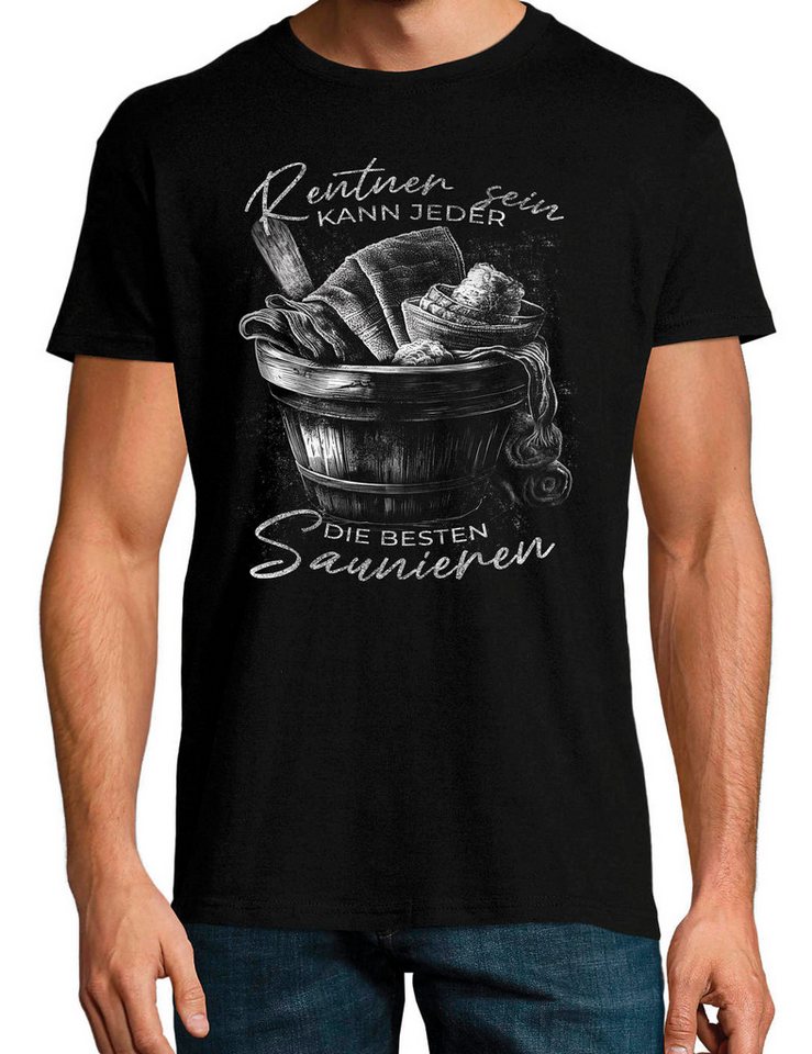 Youth Designz T-Shirt Rentner Saunieren Herren T-Shirt mit trendigem Frontprint von Youth Designz