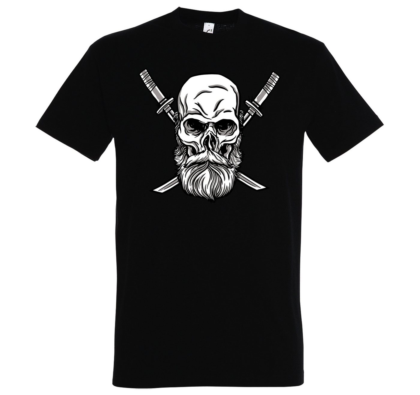 Youth Designz T-Shirt Schädel Katana Herren Shirt mit trendigem Frontrpint von Youth Designz