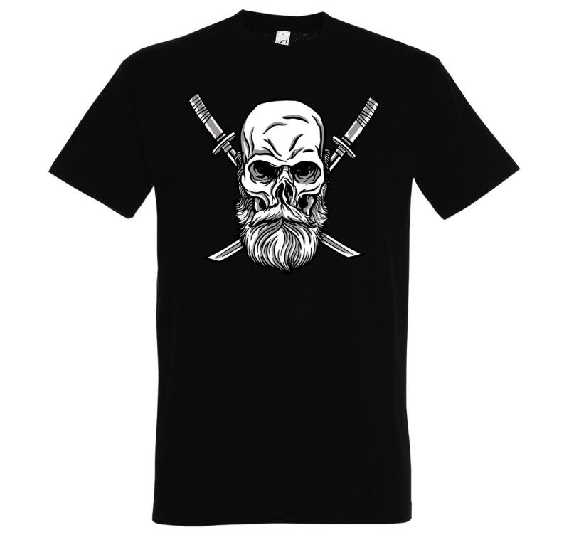 Youth Designz T-Shirt Schädel Katana Herren Shirt mit trendigem Frontrpint von Youth Designz