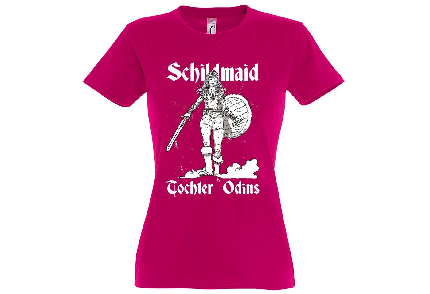 Youth Designz T-Shirt Schildmaid Tochter Odins Damen Shirt mit lustigem Frontprint von Youth Designz