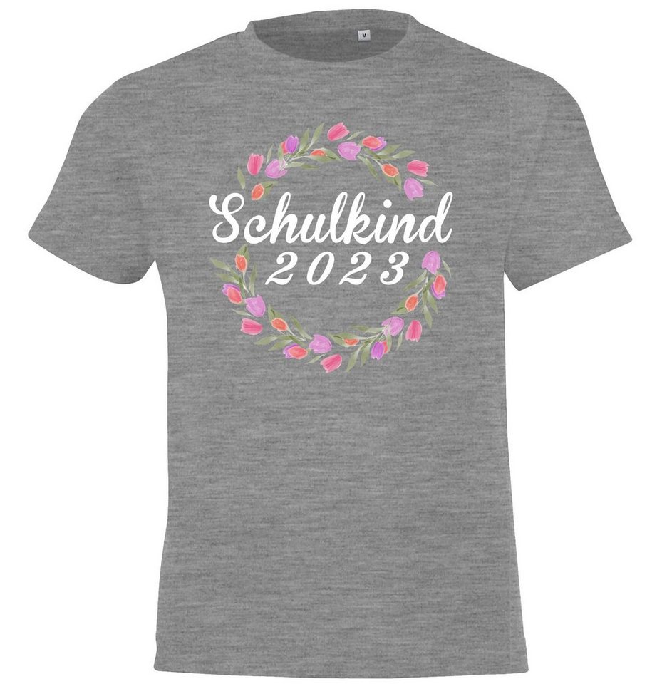 Youth Designz T-Shirt Schulkind 2023 Kinder Shirt mit lustigem Blumenkranz Frontaufdruck von Youth Designz