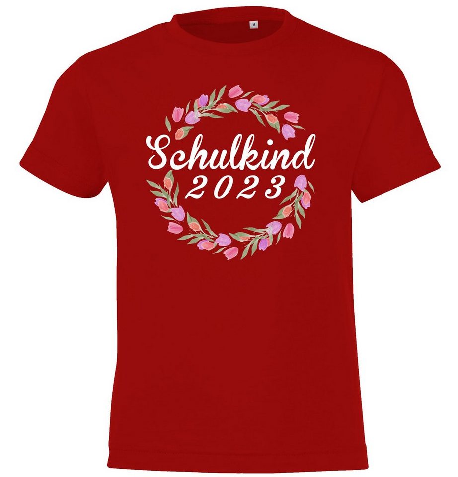 Youth Designz T-Shirt Schulkind 2023 Kinder Shirt mit lustigem Blumenkranz Frontaufdruck von Youth Designz