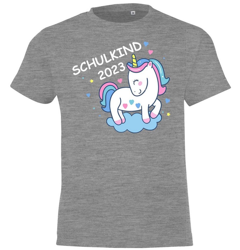 Youth Designz T-Shirt Schulkind 2023 Kinder Shirt mit süßem Einhorn Frontaufdruck von Youth Designz