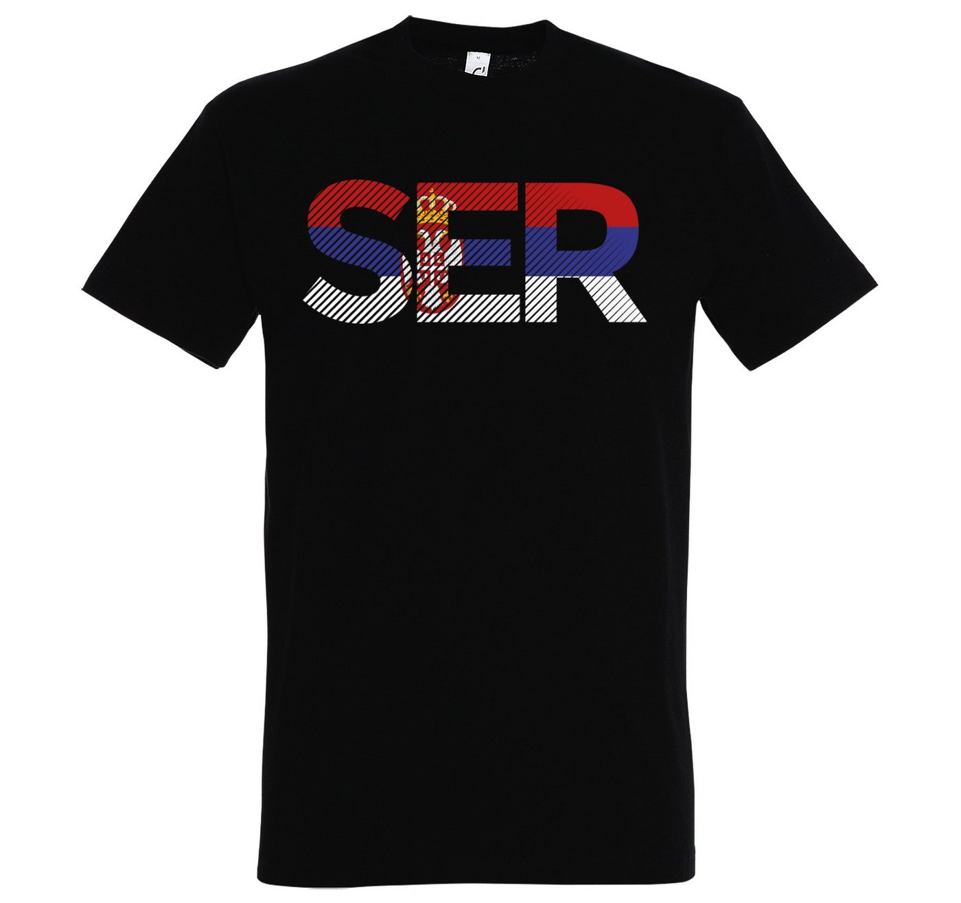 Youth Designz T-Shirt Serbien Herren T-Shirt im Fußball Look mit SER Frontprint von Youth Designz