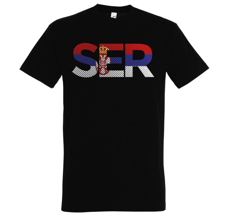 Youth Designz T-Shirt Serbien Herren T-Shirt im Fußball Look mit SER Frontprint von Youth Designz