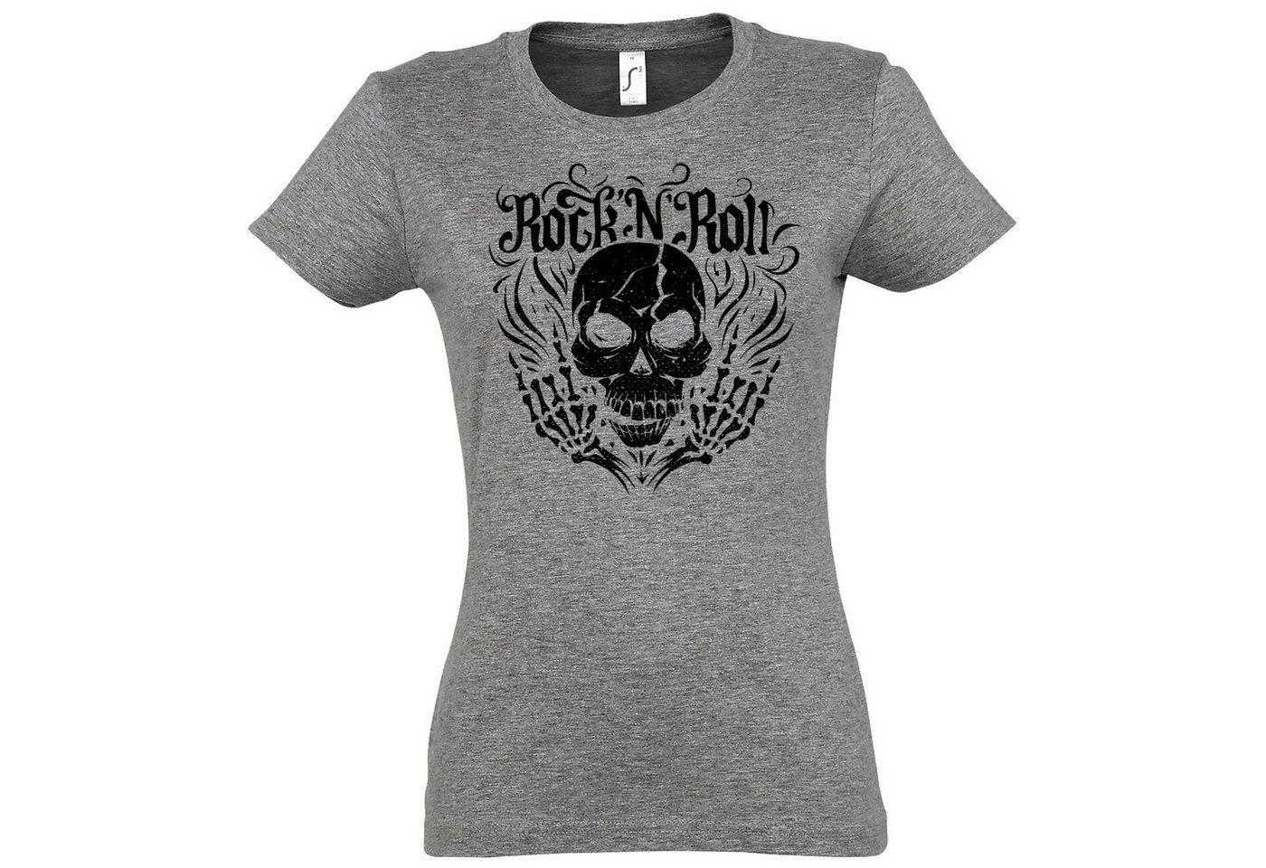 Youth Designz T-Shirt Skull Rock and Roll Damen Shirt im Fun-Look Mit modischem Print von Youth Designz