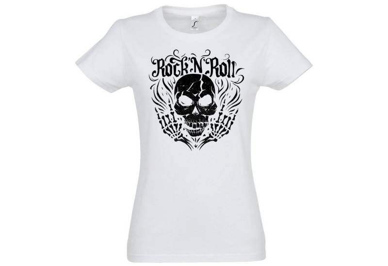 Youth Designz T-Shirt Skull Rock and Roll Damen Shirt im Fun-Look Mit modischem Print von Youth Designz