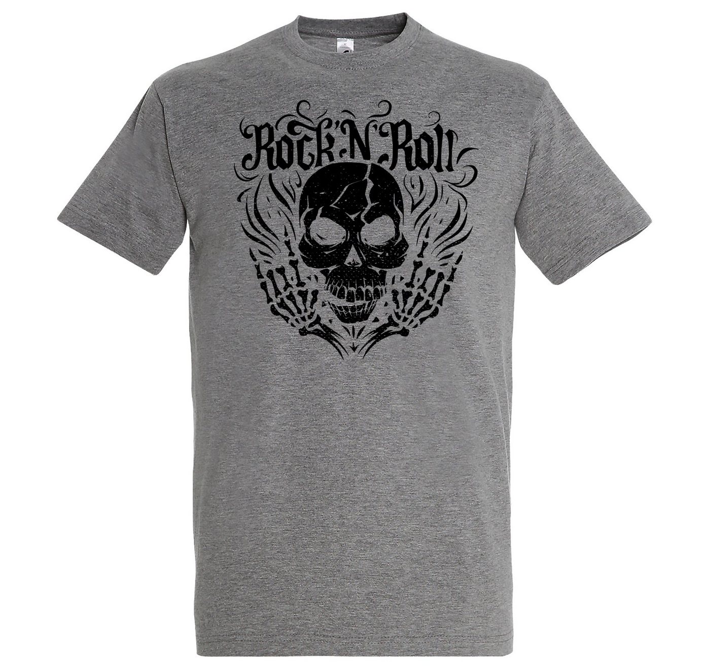 Youth Designz T-Shirt Skull Rock and Roll Herren T-Shirt im Fun-Look mit Trendigem Frontdruck von Youth Designz