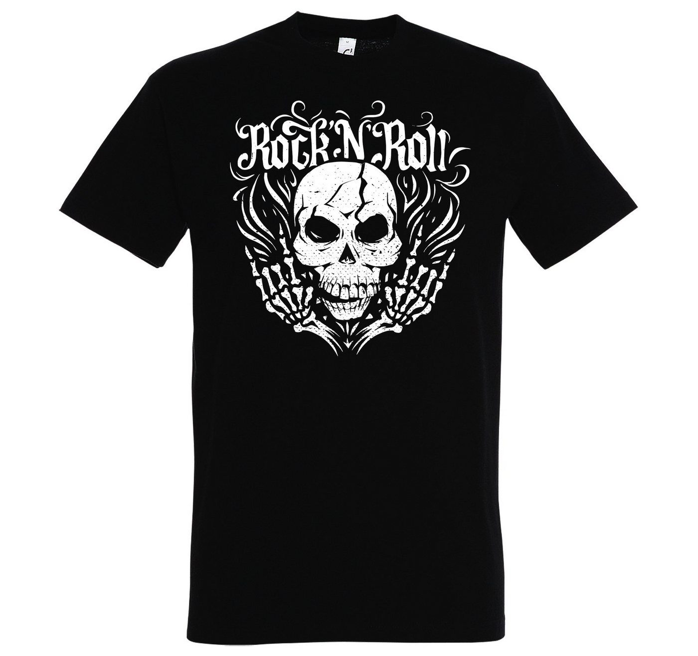 Youth Designz T-Shirt Skull Rock and Roll Herren T-Shirt im Fun-Look mit Trendigem Frontdruck von Youth Designz