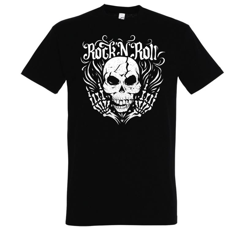 Youth Designz T-Shirt Skull Rock and Roll Herren T-Shirt im Fun-Look mit Trendigem Frontdruck von Youth Designz