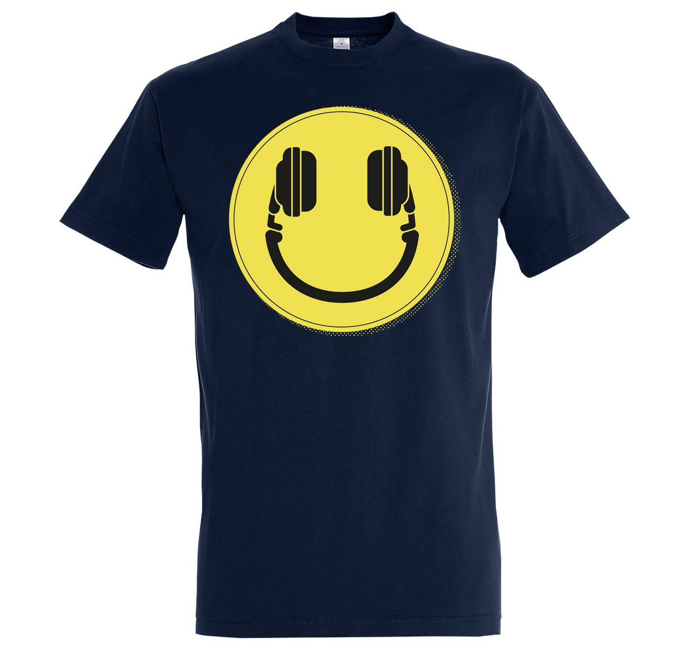 Youth Designz T-Shirt Smile DJ Headset Herren T-Shirt mit lustigem Smiley Frontprint von Youth Designz