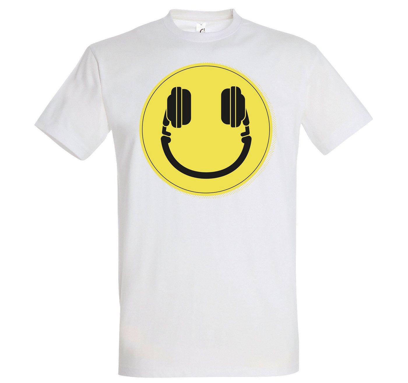 Youth Designz T-Shirt Smile DJ Headset Herren T-Shirt mit lustigem Smiley Frontprint von Youth Designz