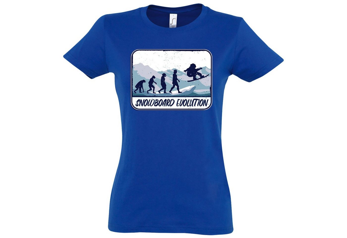 Youth Designz T-Shirt Snowboard Evolution Damen T-Shirt mit trendigem Frontprint von Youth Designz