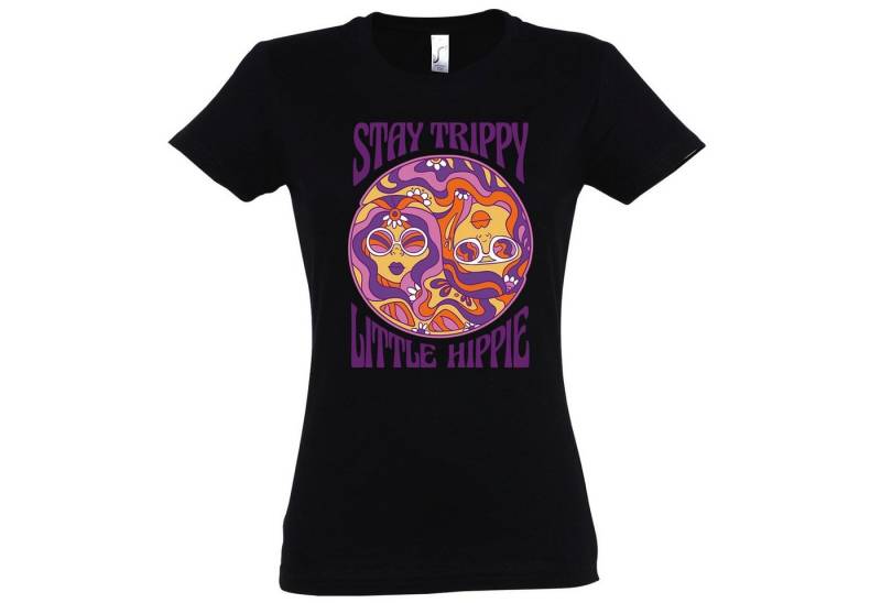 Youth Designz T-Shirt Stay Trippy Little Hippie Damen Shirt mit lustigem Frontprint von Youth Designz