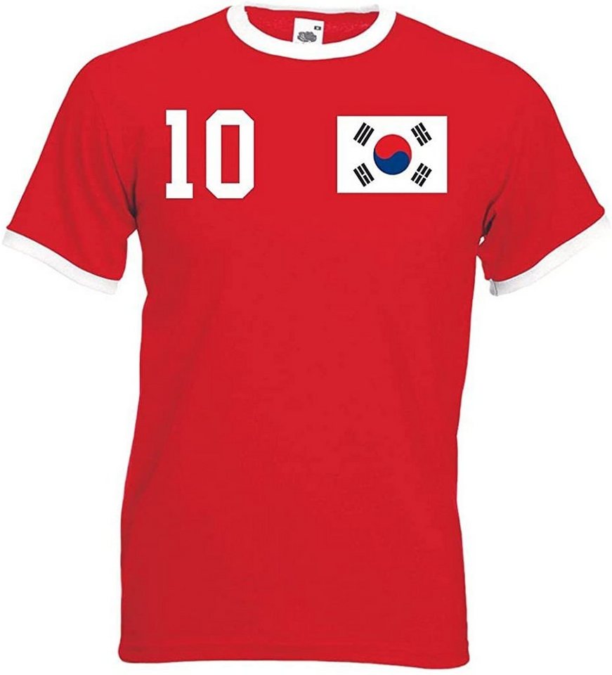 Youth Designz T-Shirt Südkorea Herren T-Shirt im Fußball Trikot Look mit trendigem Motiv von Youth Designz