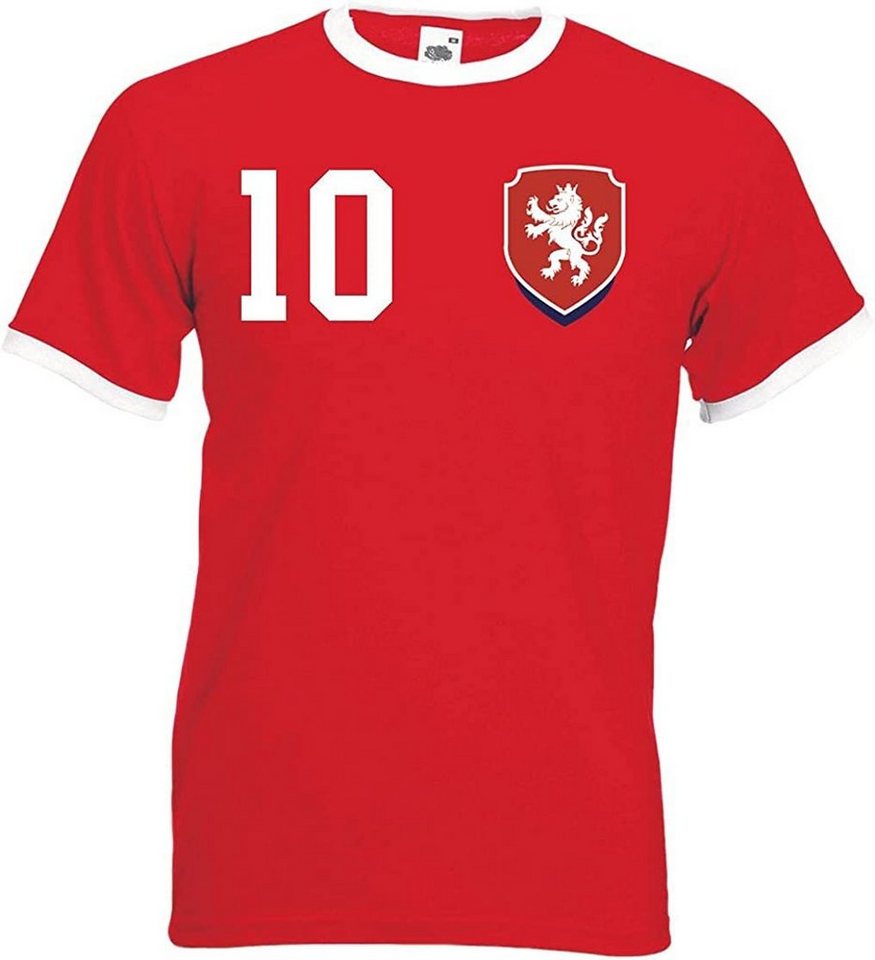 Youth Designz T-Shirt Tschechische Republik Herren T-Shirt im Fußball Trikot Look mit trendigem Motiv von Youth Designz