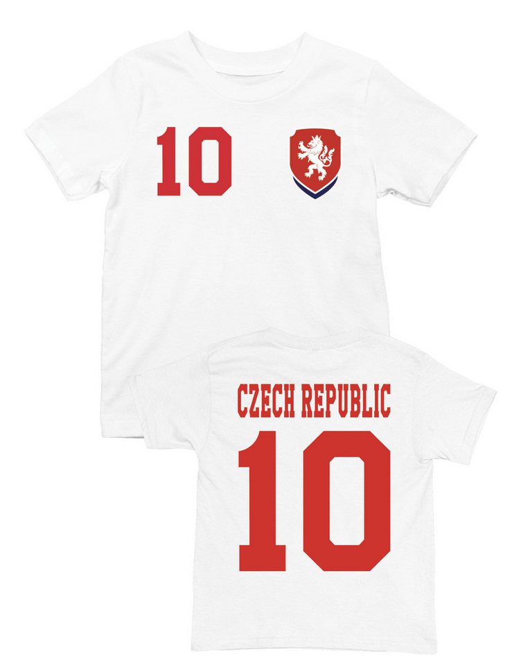 Youth Designz T-Shirt Tschechische Republik Kinder T-Shirt im Fußball Trikot Look mit trendigem Motiv von Youth Designz