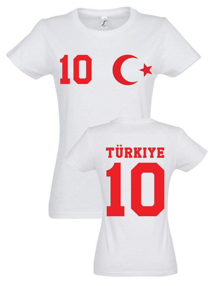 Youth Designz T-Shirt Türkei Damen T-Shirt im Fußball Trikot Look mit trendigem Motiv von Youth Designz