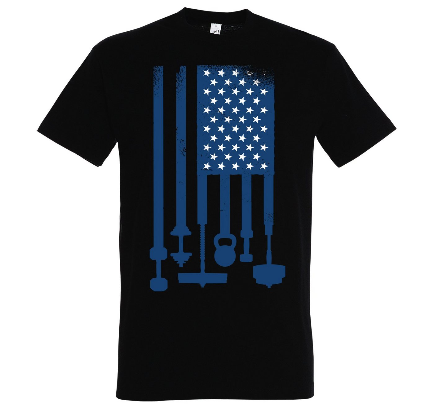 Youth Designz T-Shirt USA Hanteln Herren T-Shirt mit Trendigem Frontdruck von Youth Designz