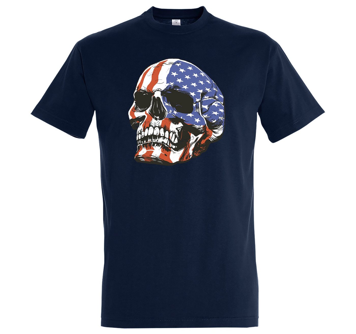 Youth Designz T-Shirt USA Skull Schädel Herren Shirt mit trendigem Frontprint von Youth Designz