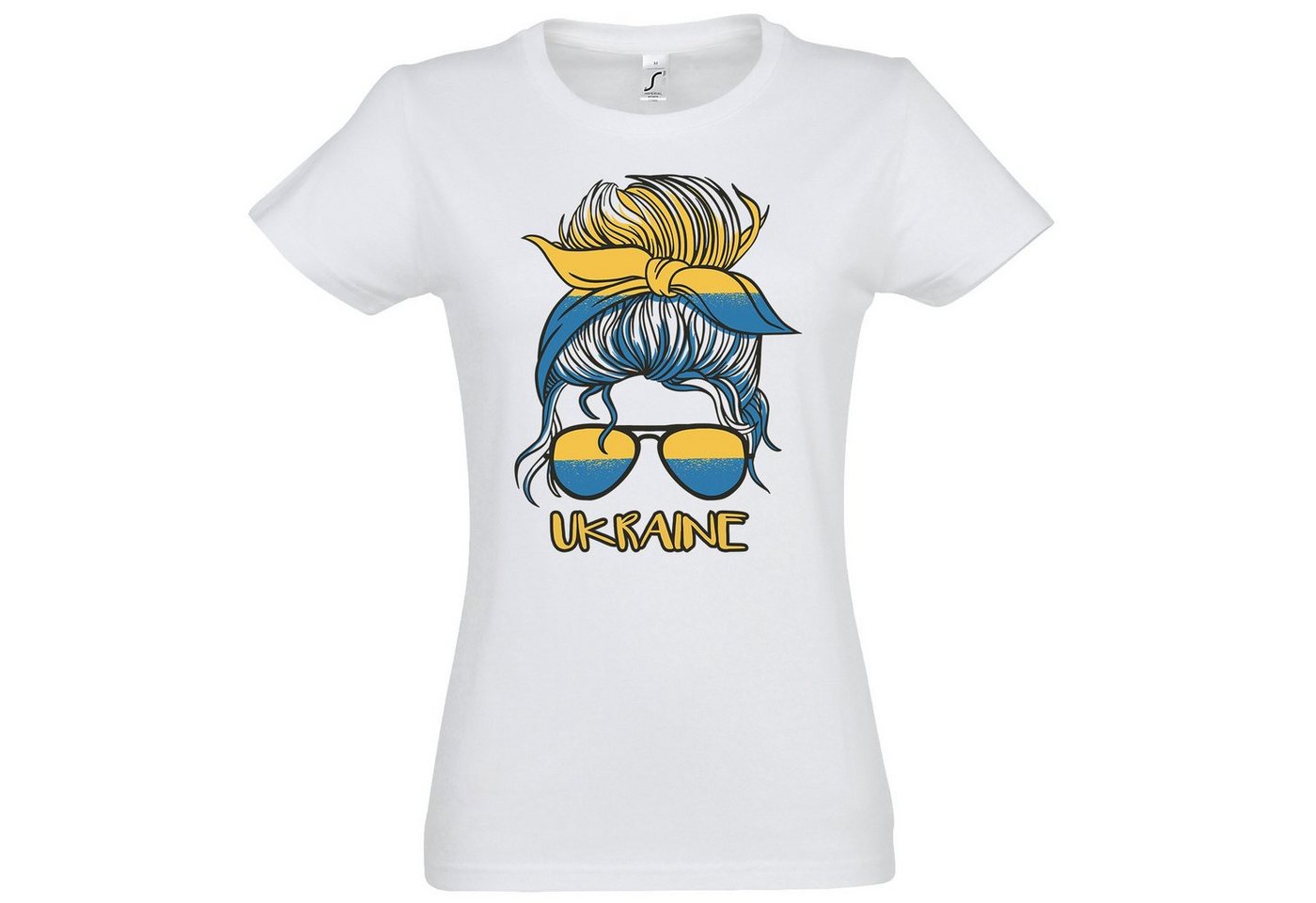 Youth Designz T-Shirt Ukraine Flagge Damen Shirt mit trendigem Logo Aufdruck von Youth Designz