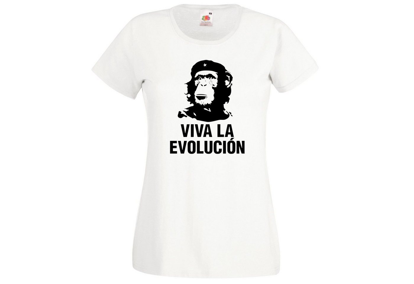 Youth Designz T-Shirt Viva la Evolucion Damen T-Shirt mit trendigem Frontdruck von Youth Designz