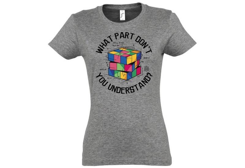 Youth Designz T-Shirt What Part don't you Understand Zauberwürfel Damen Shirt Mit modischem Print von Youth Designz