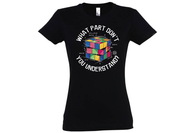 Youth Designz T-Shirt What Part don't you Understand Zauberwürfel Damen Shirt Mit modischem Print von Youth Designz
