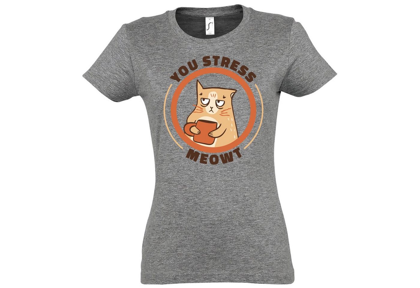Youth Designz T-Shirt YOU STRESS? MEOWT Damen Shirt Mit Lustigem Aufdruck von Youth Designz