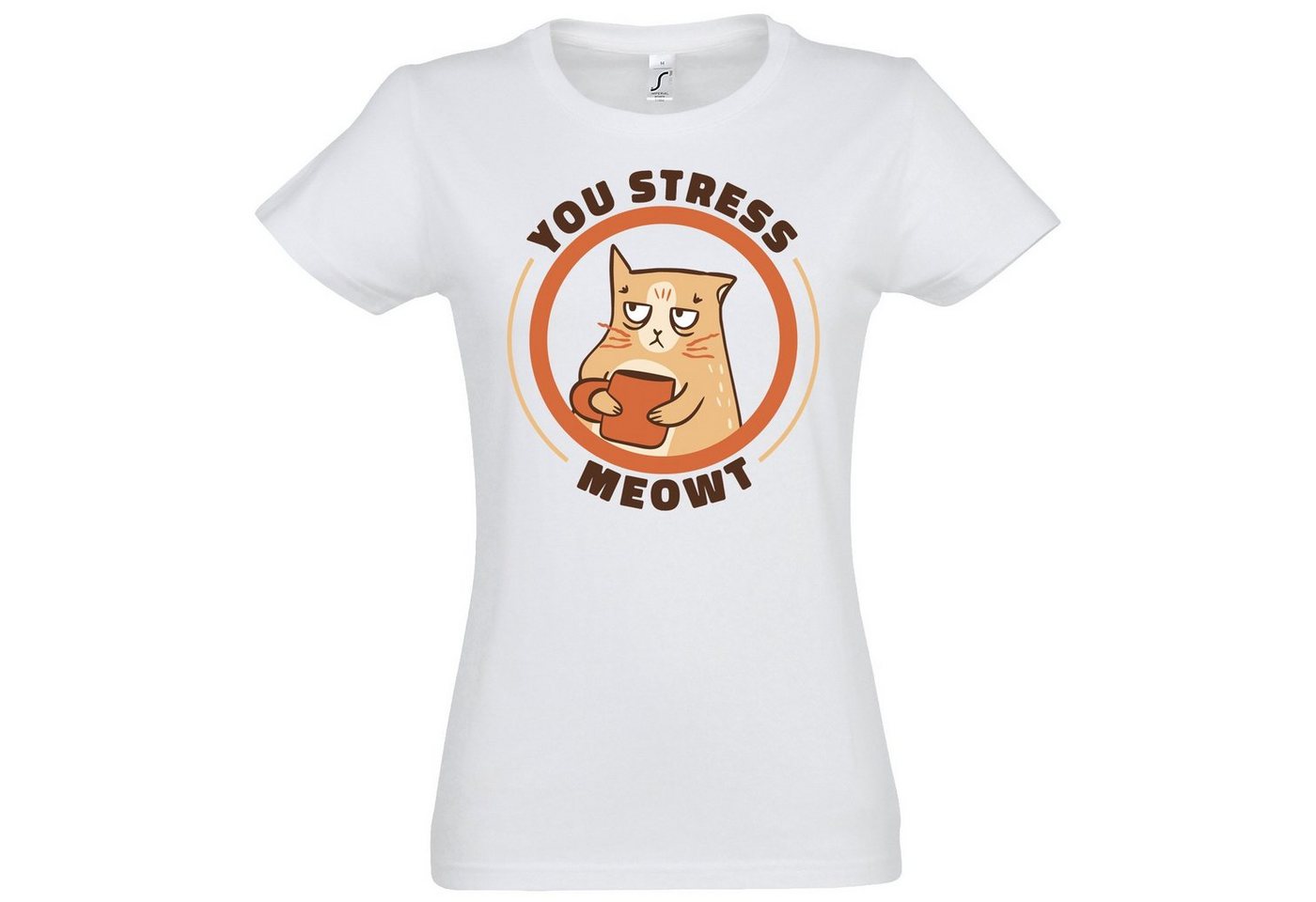 Youth Designz T-Shirt YOU STRESS? MEOWT Damen Shirt Mit Lustigem Aufdruck von Youth Designz