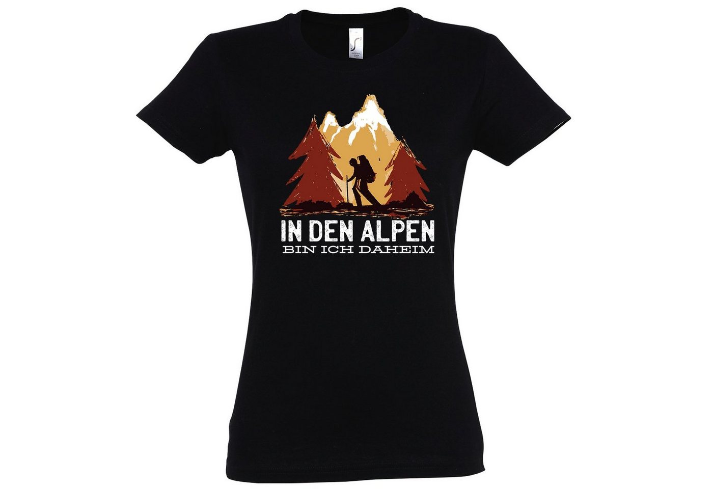 Youth Designz T-Shirt in Den Alpen Bin Ich Daheim Damen Shirt mit trendigem Frontprint von Youth Designz