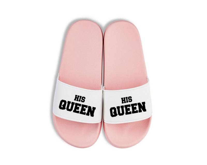 Youth Designz THE KING & HIS QUEEN Unisex Badelatschen Flip Flops Badeschuh mit liebevollem Logo für Damen und Herren von Youth Designz