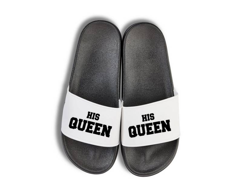 Youth Designz THE KING & HIS QUEEN Unisex Badelatschen Flip Flops Badeschuh mit liebevollem Logo für Damen und Herren von Youth Designz