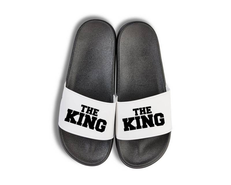 Youth Designz THE KING & HIS QUEEN Unisex Badelatschen Flip Flops Badeschuh mit liebevollem Logo für Damen und Herren von Youth Designz