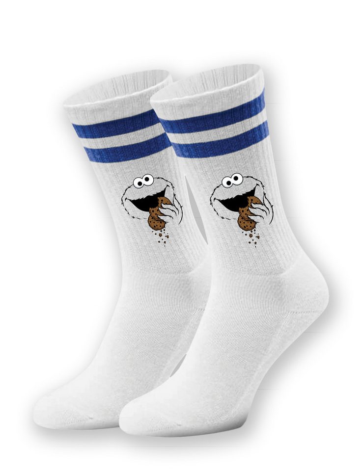 Youth Designz Tennissocken Cookie Monster Unisex Socken Geschenk mit verstärkter Verse und Zehenbereich von Youth Designz