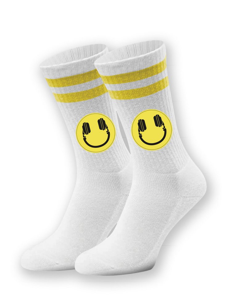 Youth Designz Tennissocken Headset Smile Unisex Socken Geschenk mit verstärkter Verse und Zehenbereich von Youth Designz