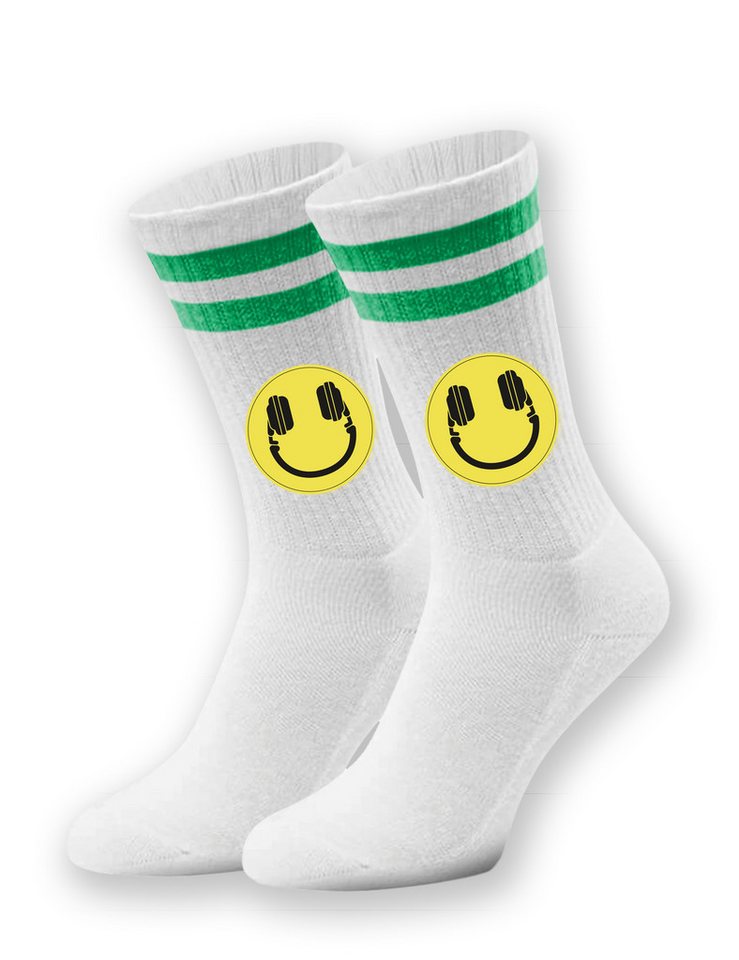 Youth Designz Tennissocken Headset Smile Unisex Socken Geschenk mit verstärkter Verse und Zehenbereich von Youth Designz