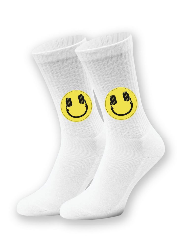 Youth Designz Tennissocken Headset Smile Unisex Socken Geschenk mit verstärkter Verse und Zehenbereich von Youth Designz