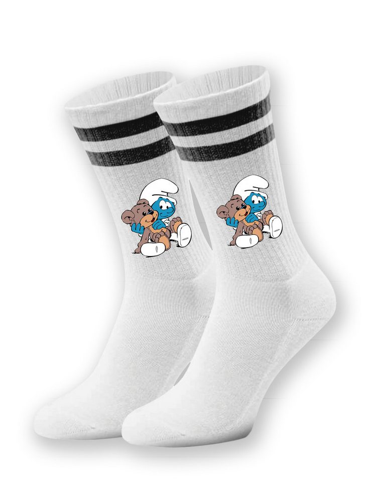 Youth Designz Tennissocken Kinder Socken "Baby Schlumpf" Aufdruck lustig Geschenk Statement mit verstärkter Verse und Zehenbereich von Youth Designz