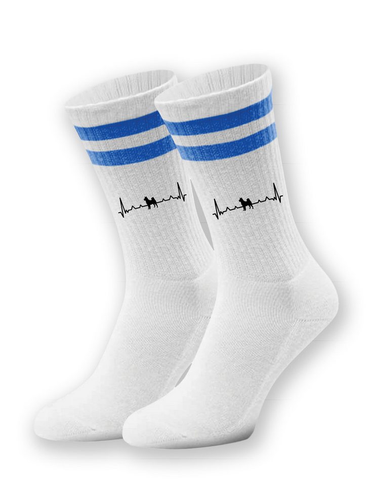 Youth Designz Tennissocken Kinder Socken "Heartbeat Hund" Aufdruck lustig Geschenk Statement mit verstärkter Verse und Zehenbereich von Youth Designz