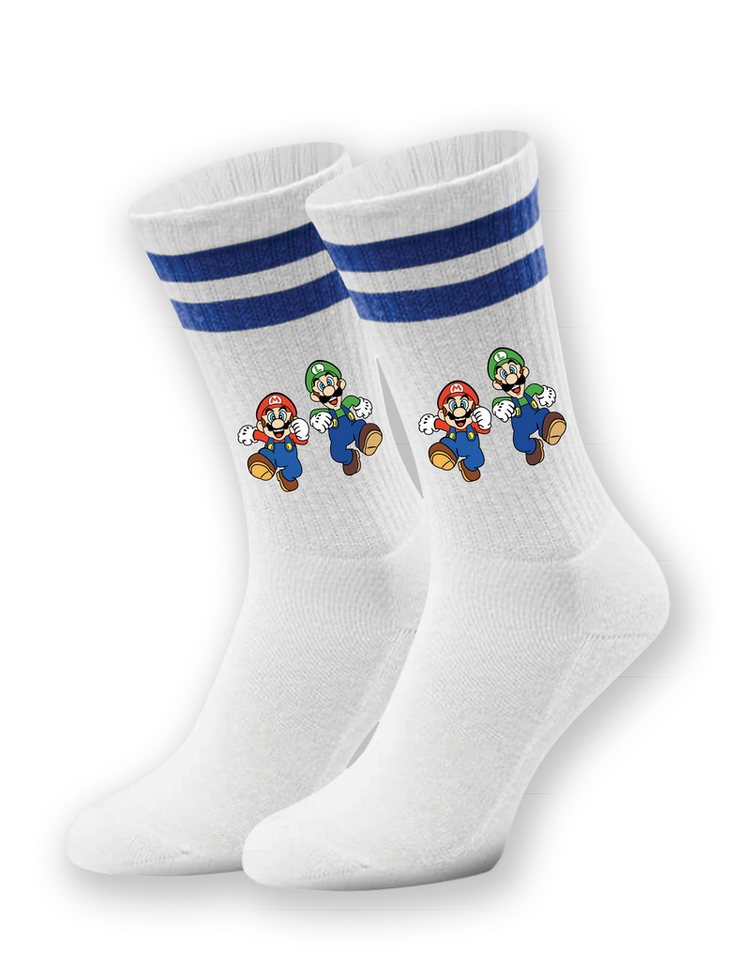 Youth Designz Tennissocken Mario Luigi Unisex Socken Geschenk für Herren Damen mit verstärkter Verse und Zehenbereich von Youth Designz