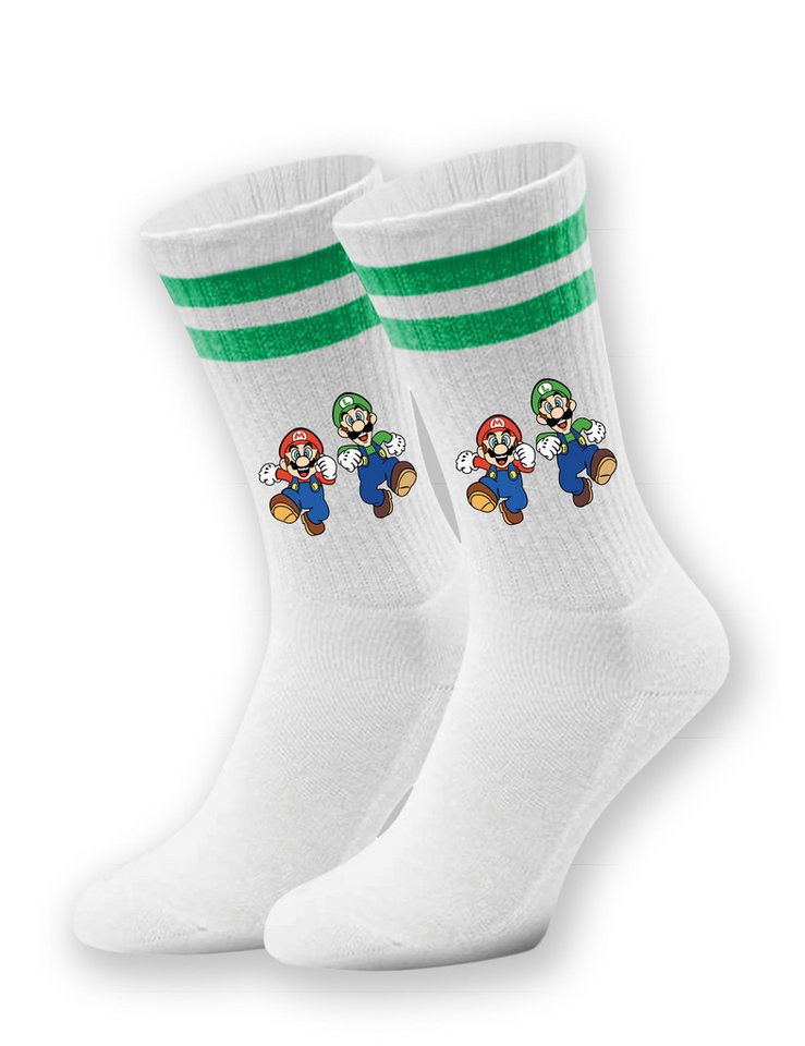 Youth Designz Tennissocken Mario Luigi Unisex Socken Geschenk für Herren Damen mit verstärkter Verse und Zehenbereich von Youth Designz