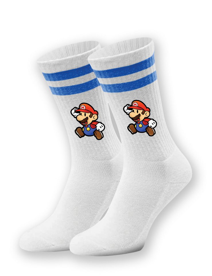 Youth Designz Tennissocken Mario Unisex Socken Geschenk mit verstärkter Verse und Zehenbereich von Youth Designz