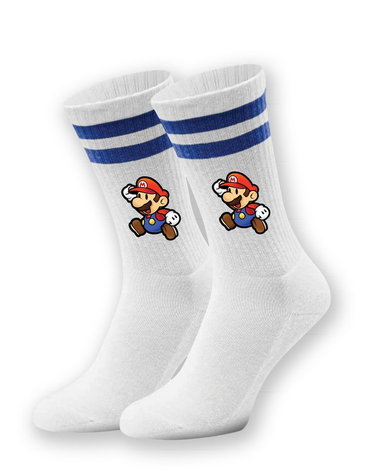 Youth Designz Tennissocken Mario Unisex Socken Geschenk mit verstärkter Verse und Zehenbereich von Youth Designz